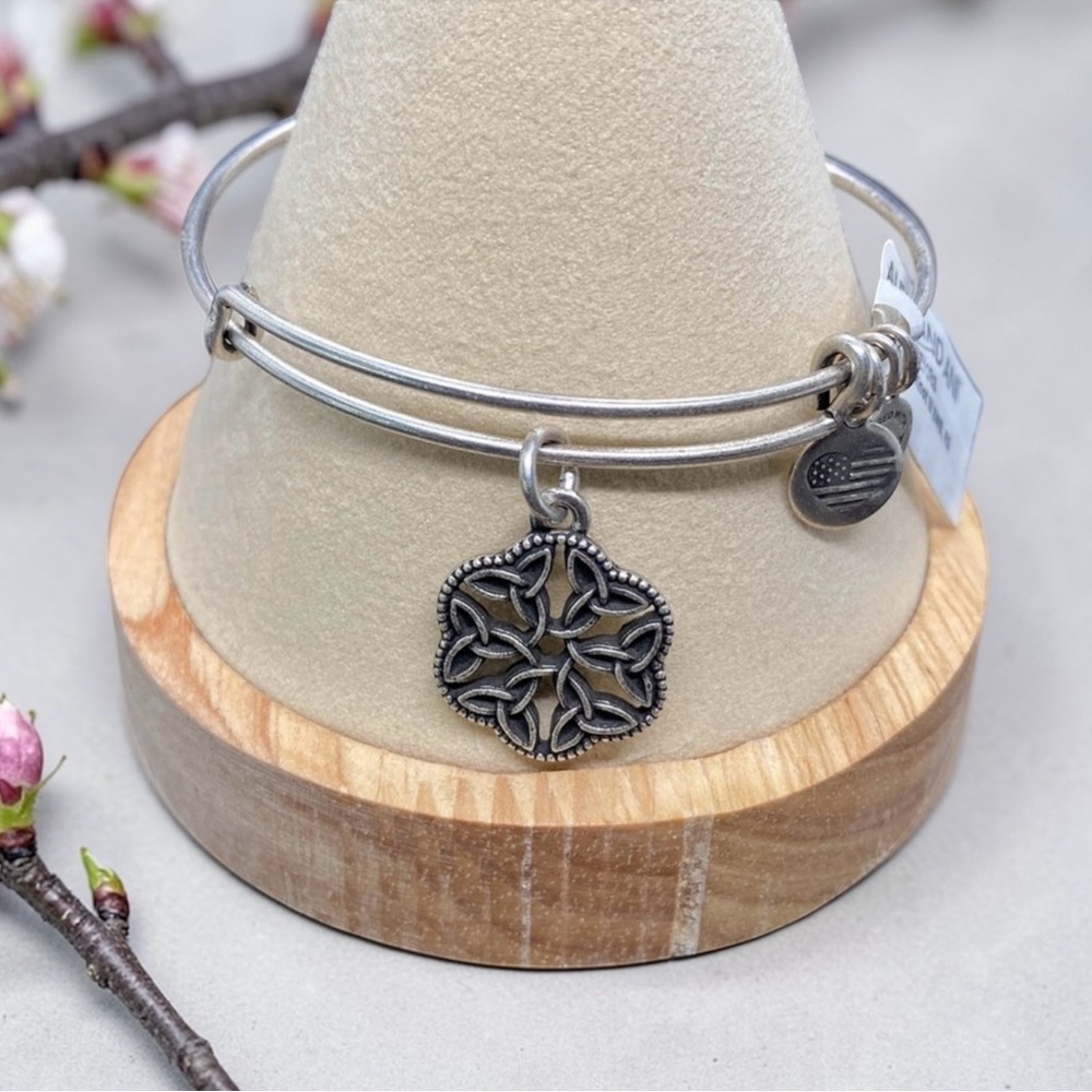 🩶ALEX AND ANI🩶Endless Knot Bangle Bracelet in Rafaelian Silver/NWT